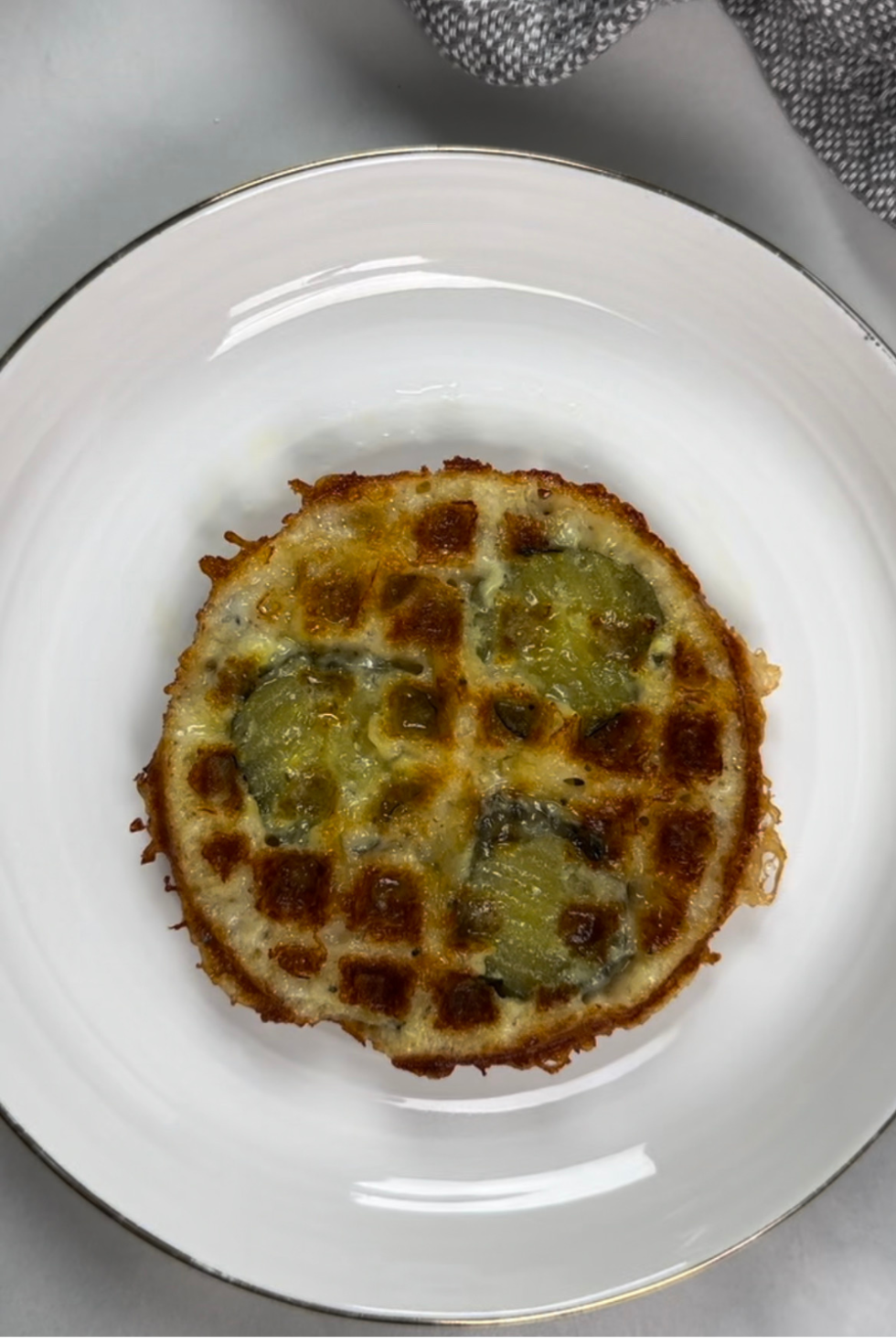 Chaffles with Mozzarella and Pickles Bari Tasty